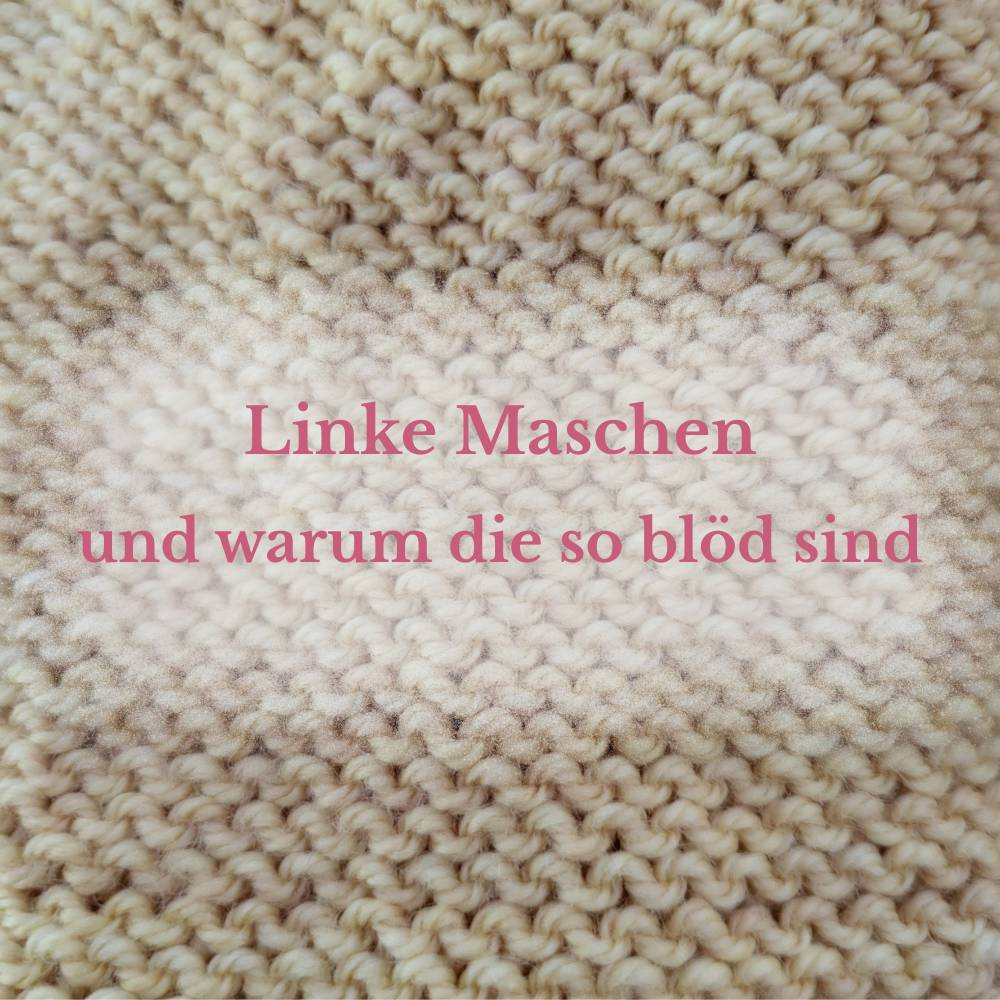 Linke Mschen, man sieht hier ein Strickstück mit linken Maschen.