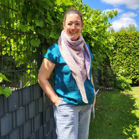 Harmonia, asymmetrisches Dreieckstuch, Strickanleitung von Strickfisch