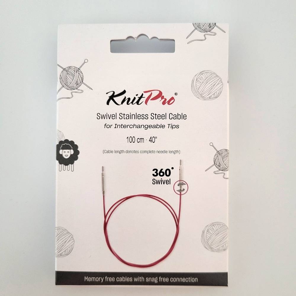 KnitPro Thin & Flex Swivel Nadelseil 100cm pink