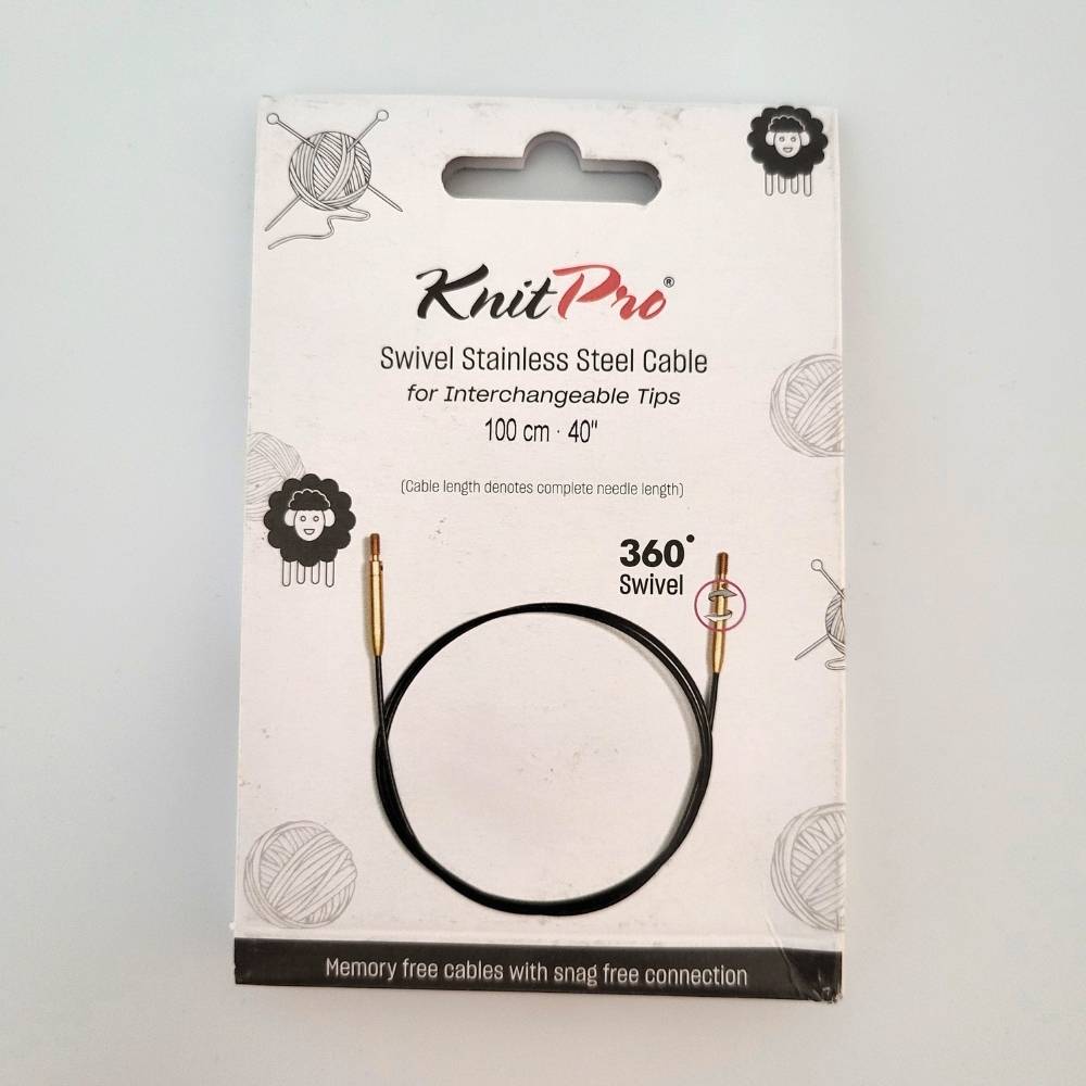 KnitPro Thin & Flex Swivel Nadelseil 100cm schwarz