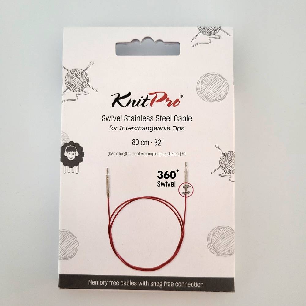 KnitPro Thin & Flex Swivel Nadelseil 80cm pink