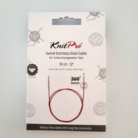 KnitPro Thin & Flex Swivel Nadelseil 80cm pink