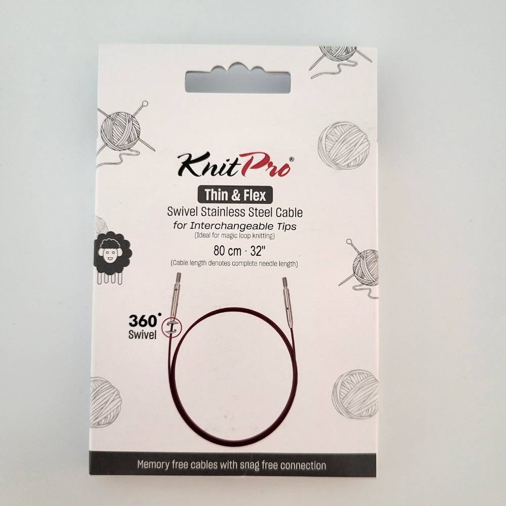 KnitPro Thin & Flex Swivel Nadelseil 80cm lila