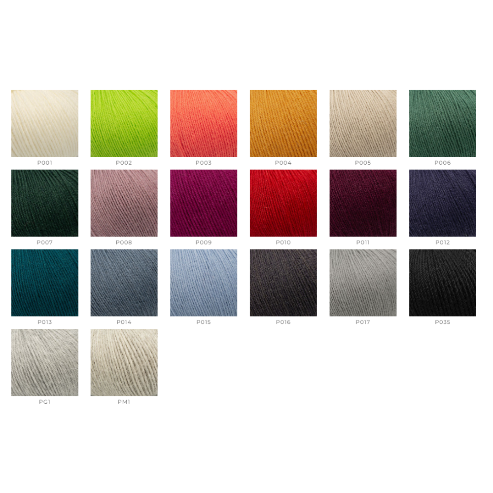 Farbkarte mit allen Farben von Laines du Nord