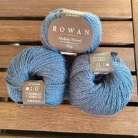 Rowan Mohair Tweed glattes Merino-Mohair-Garn in Steel