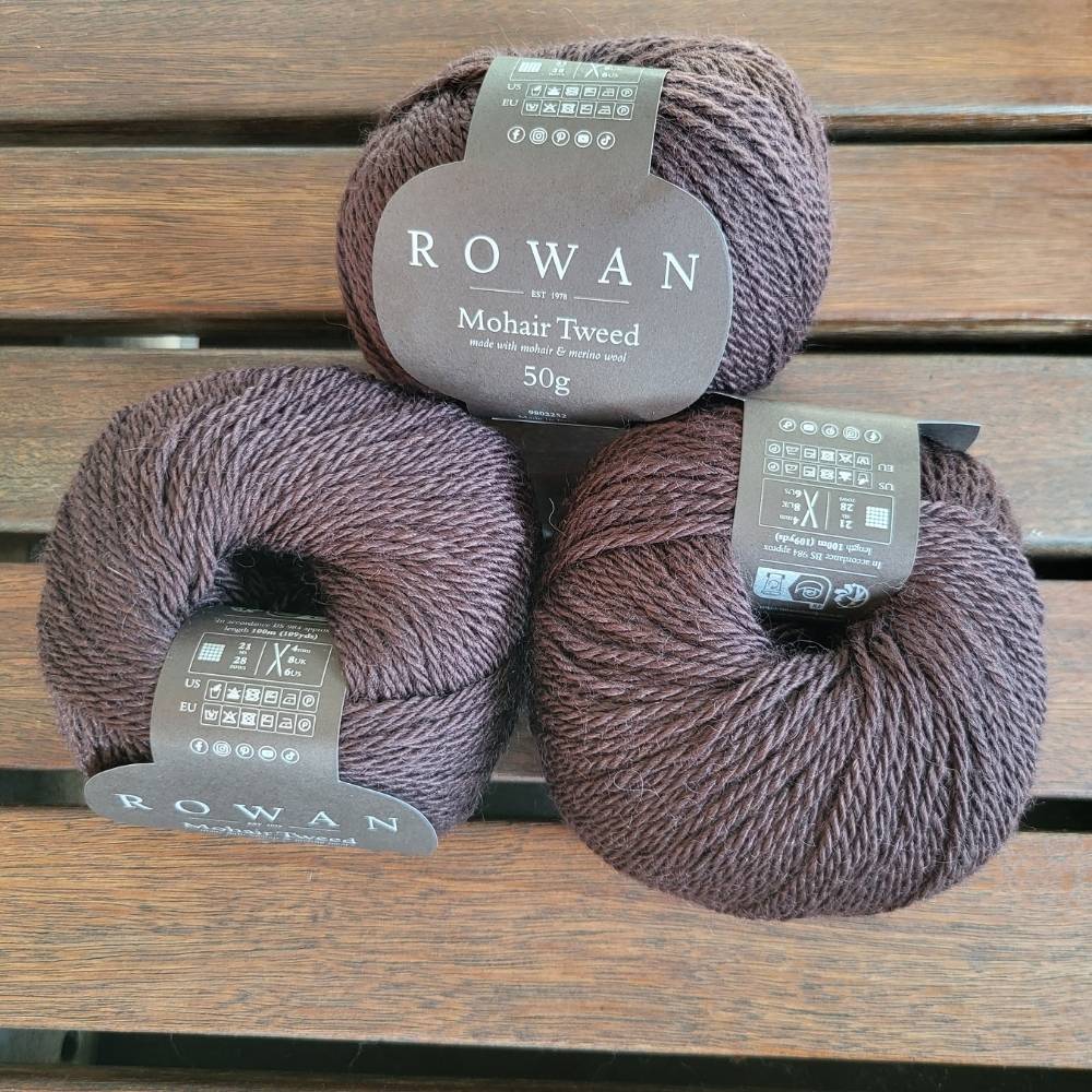 Rowan Mohair Tweed glattes Merino-Mohair-Garn in braun